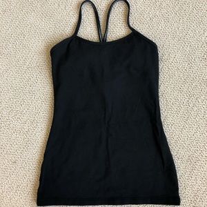 Lululemon Black power y tank with built in bra